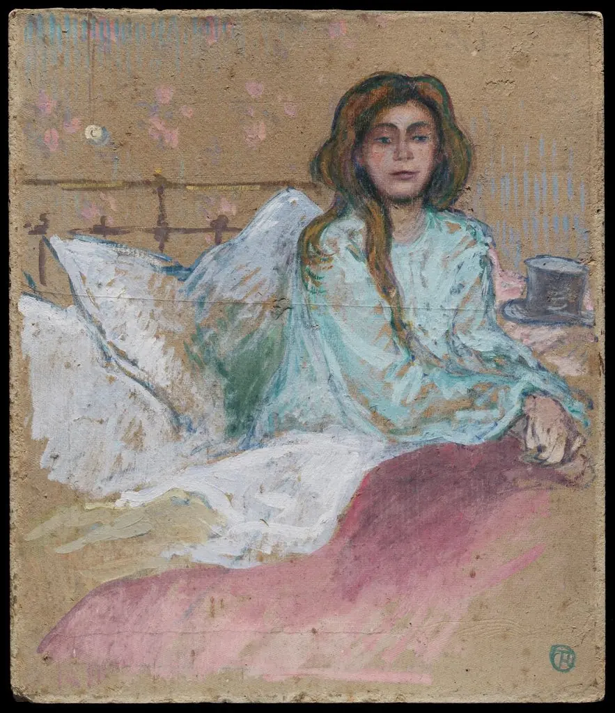 Woman Seated in Bed, by Henri de Toulouse-Lautrec
