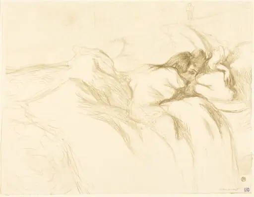 Woman Waking Up in Bed (Femme Couchée, Réveil), by Henri de Toulouse-Lautrec