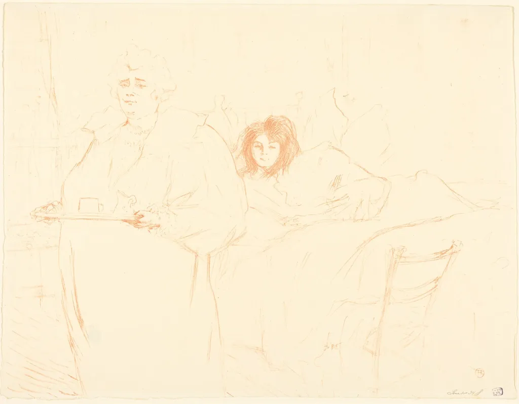 Woman with a Tray (Femme au plateau), by Henri de Toulouse-Lautrec, ink, 1896