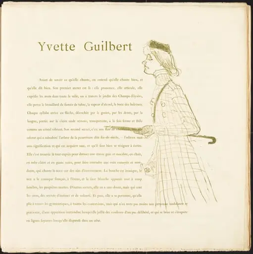 Yvette Guilbert, by Henri de Toulouse-Lautrec