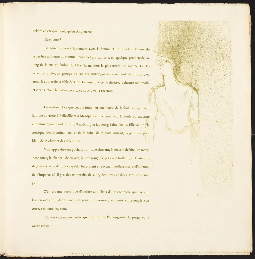 Yvette Guilbert, by Henri de Toulouse-Lautrec, ink, 1894