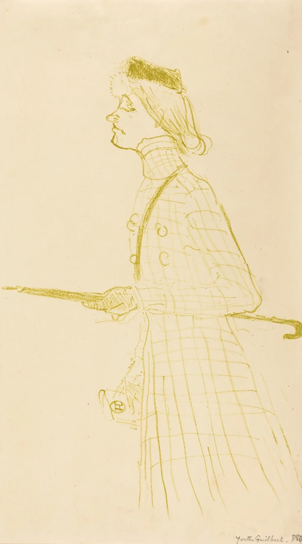 Yvette Guilbert, by Henri de Toulouse-Lautrec, ink, 1894