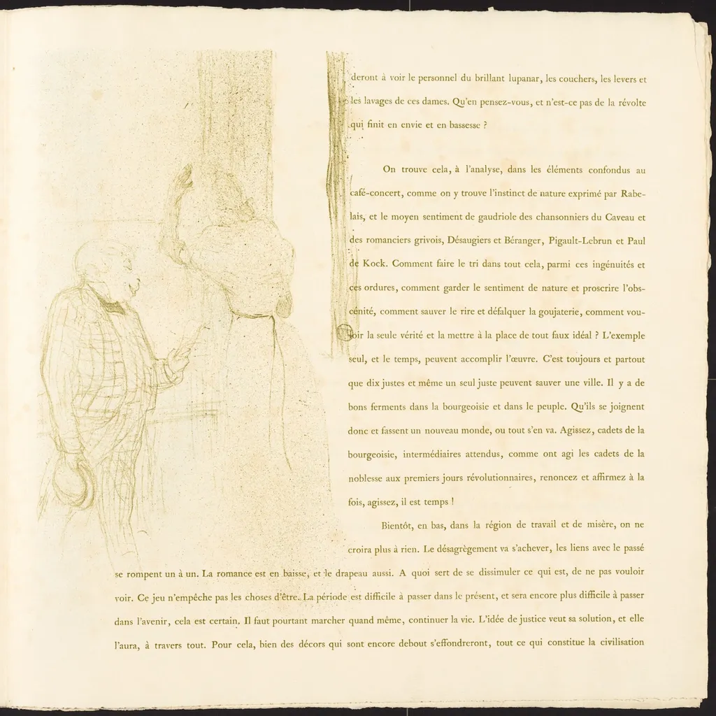 Yvette Guilbert, by Henri de Toulouse-Lautrec, ink, 1894