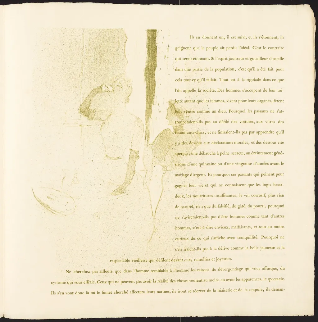 Yvette Guilbert, by Henri de Toulouse-Lautrec, ink, 1894