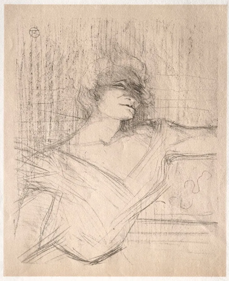 Yvette Guilbert: Dans la glu, by Henri de Toulouse-Lautrec, 1898
