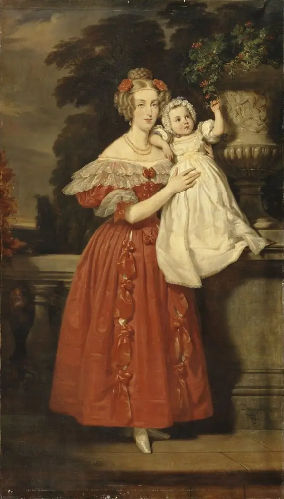 Louise of Orléans, Queen of the Belgians, and her son