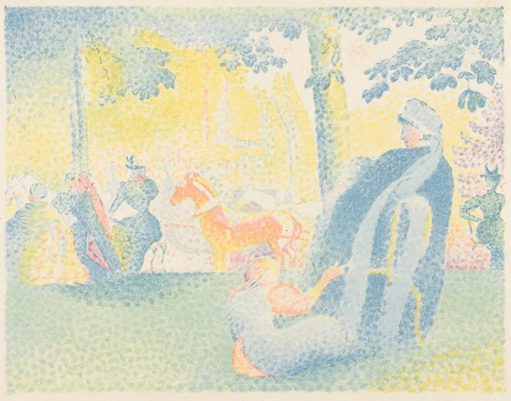 In the Park, by Henri Edmond Cross, ink, 1883