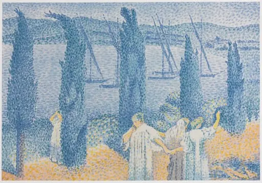 The Promenade (Landscape with Cypresses), by Henri Edmond Cross