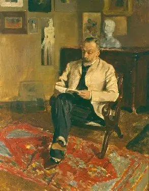 Edmond Evenepoel bij het lezen, by Henri Evenepoel