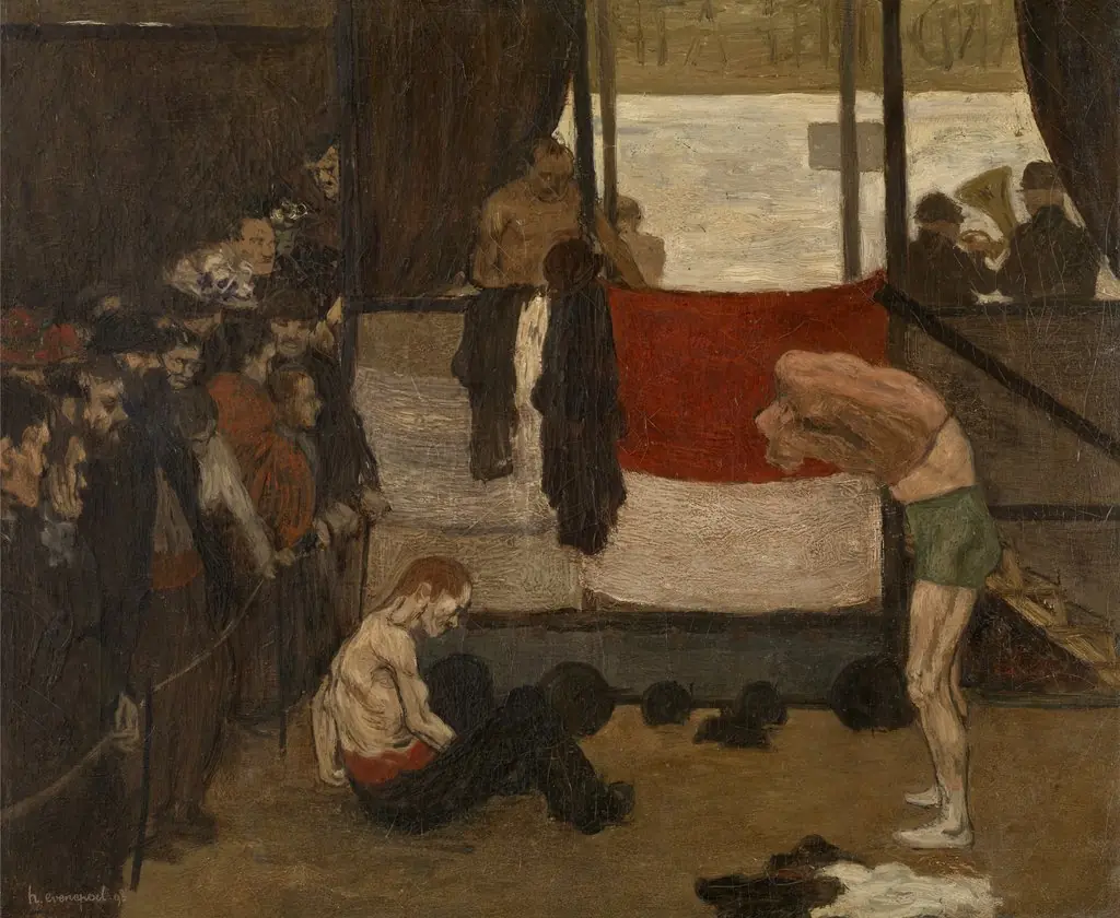 Wrestling Barrack at a Fair, by Henri Evenepoel