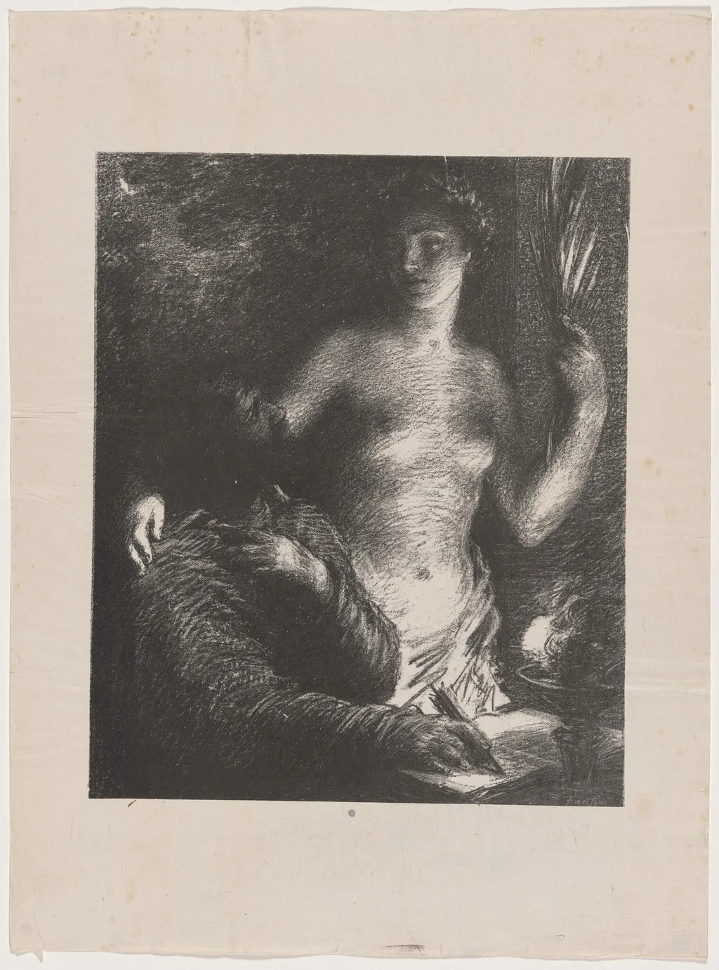 Inspiration, by Henri Fantin-Latour, ink, 1895