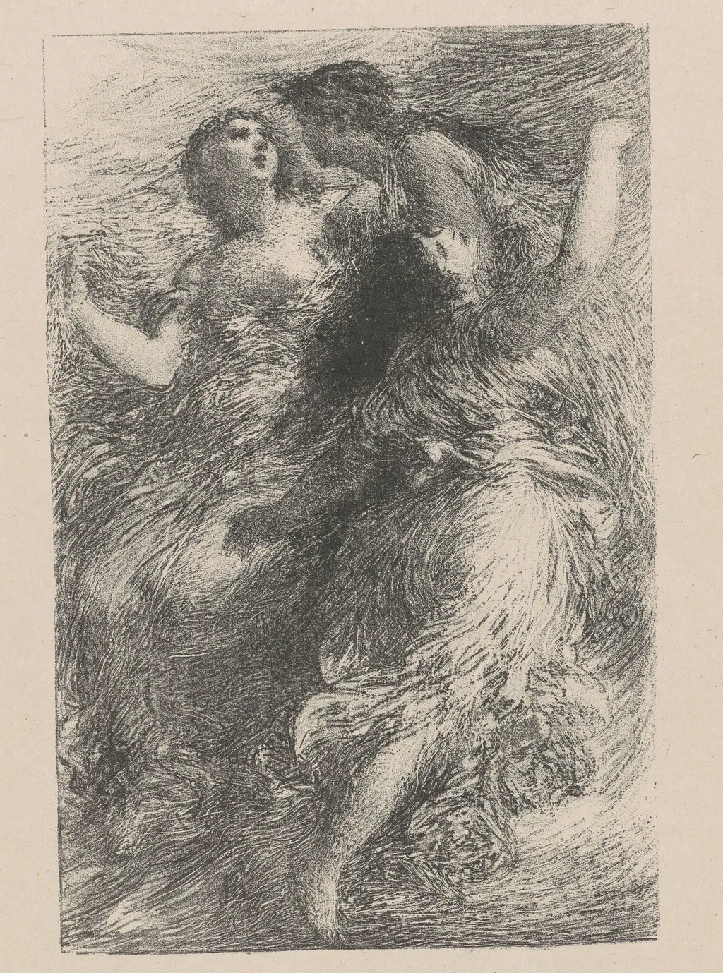 L'Or du Rhin -- Les Filles du Rhin, by Henri Fantin-Latour, ink, 1886