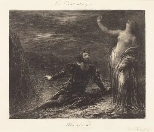 Manfred and Astarte (2nd plate), by Henri Fantin-Latour