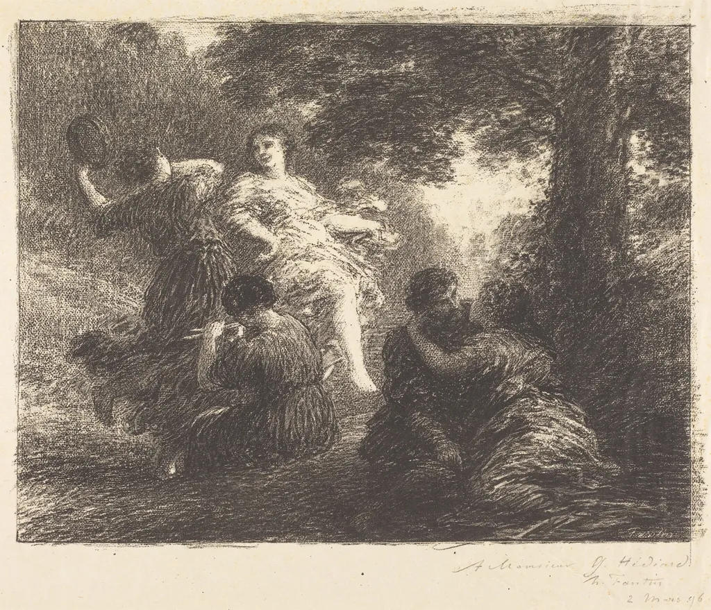 Pastoral, by Henri Fantin-Latour, ink, 1896