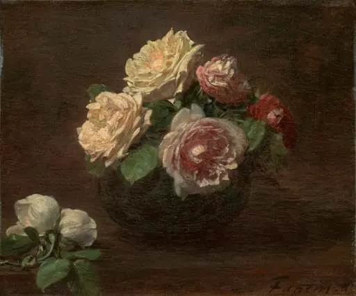 Roses in a Bowl, by Henri Fantin-Latour
