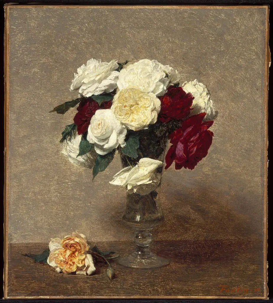 Roses in a Glass Vase