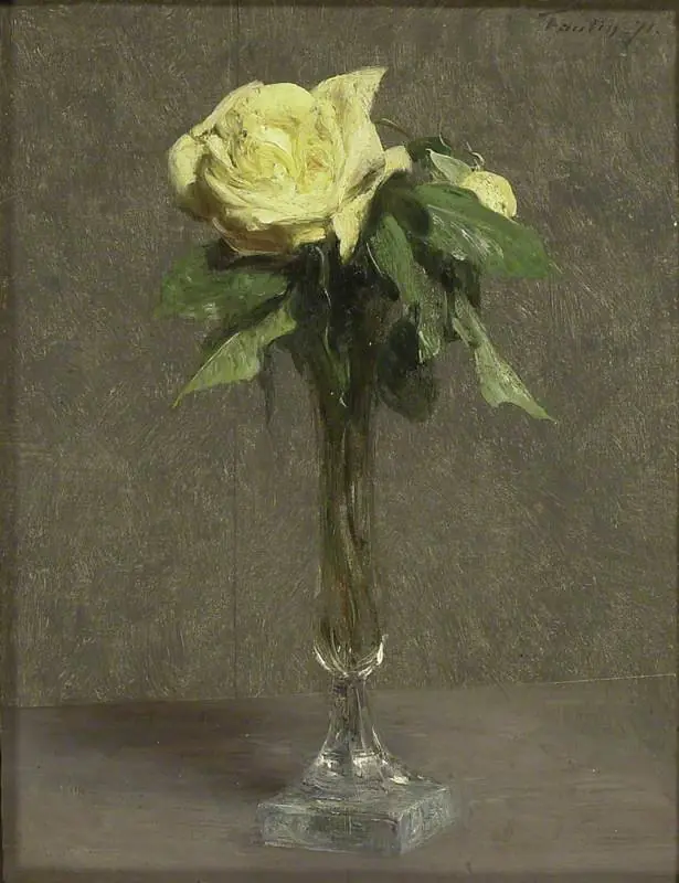 Still Life: A yellow Rose, by Henri Fantin-Latour