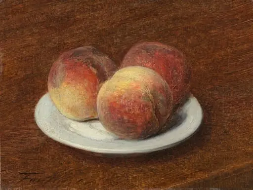 Three Peaches on a Plate, by Henri Fantin-Latour