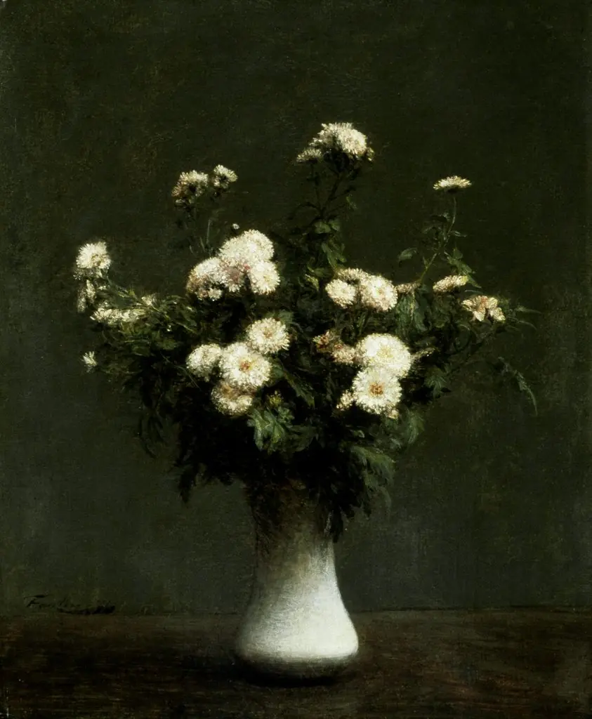 Vase of Chrysanthemums, by Henri Fantin-Latour