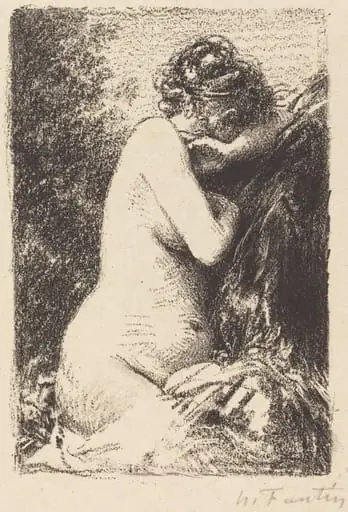 Weeper: Study of a Nude Woman, Seated with Profile to Right, by Henri Fantin-Latour