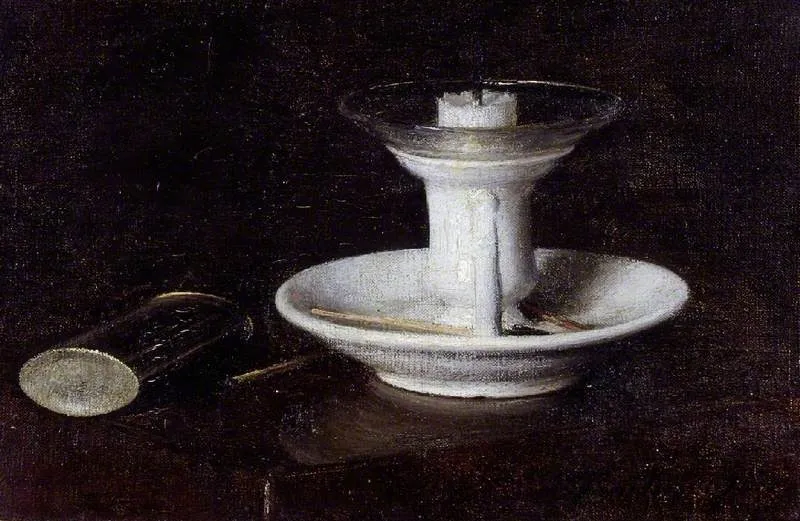White candlestick, by Henri Fantin-Latour, oil, 1870