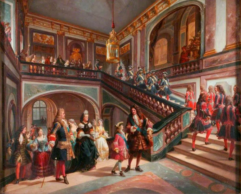 The Young Louis XV at Versailles, by Henri Félix Emmanuel Philippoteaux, oil, 1859