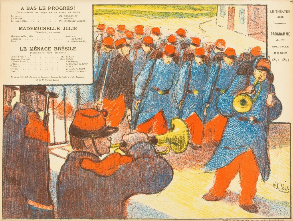 A Bas Le Progrès!; Mademoiselle Julie; Le Ménage Brésile, by Henri-Gabriel Ibels, ink, 1893