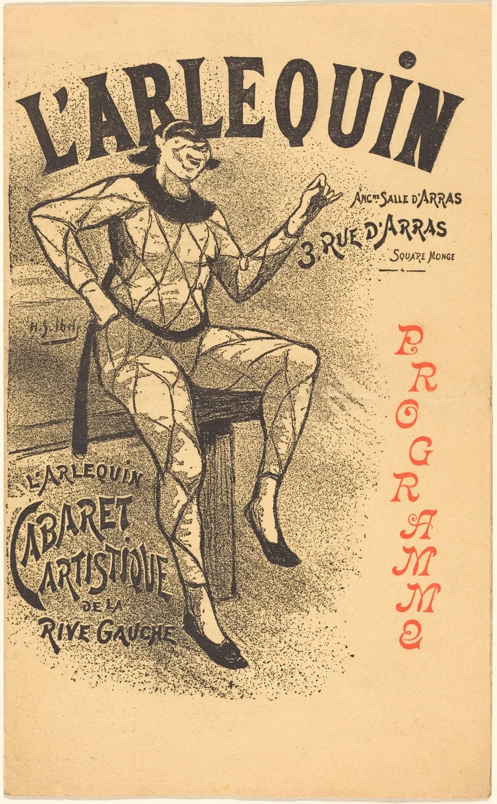 L'Arlequin, by Henri-Gabriel Ibels, ink, 1894