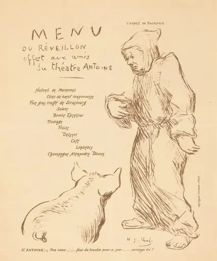 Menu du réveillon offert aux amis du Théâtre Antoine, by Henri-Gabriel Ibels