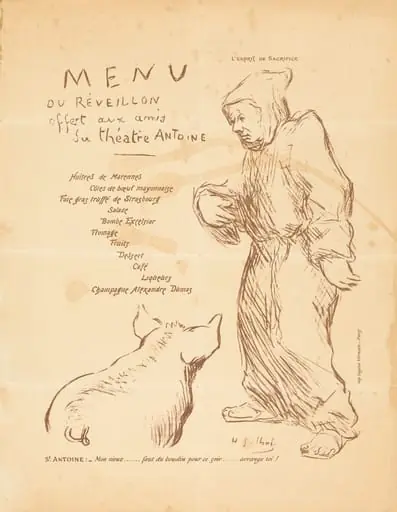 Menu du réveillon offert aux amis du Théâtre Antoine, by Henri-Gabriel Ibels