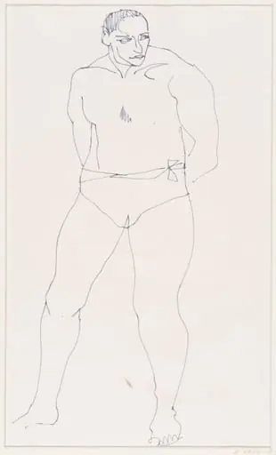 A man standing, with hands behind him, by Henri Gaudier-Brzeska