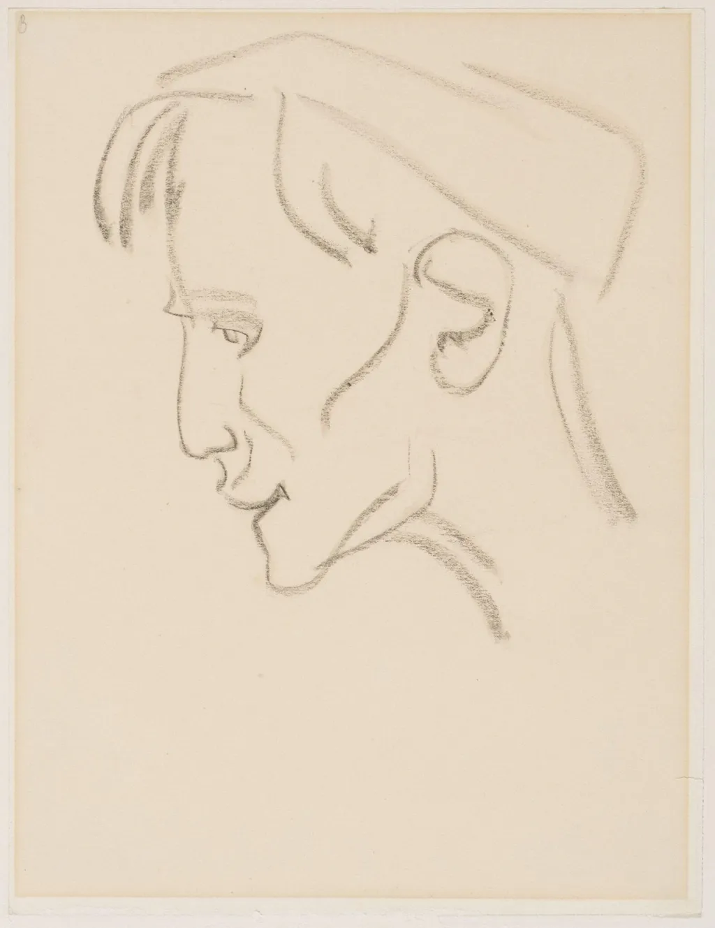 Head of man with cap, by Henri Gaudier-Brzeska, 1912