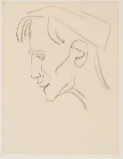 Head of man with cap, by Henri Gaudier-Brzeska