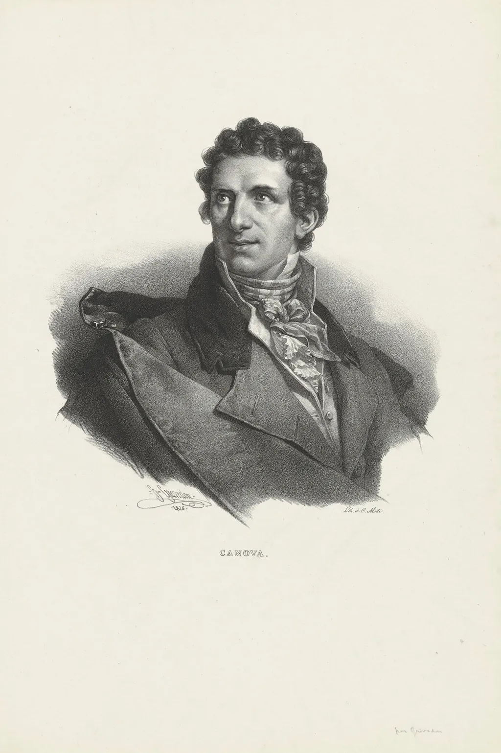 Antonio Canova, by Henri Grevedon, ink, 1826