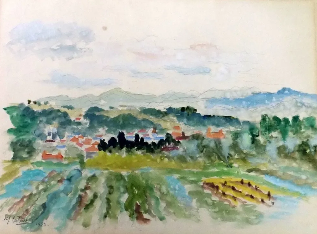 Peisaj Câmpulung, by Henri H. Catargi, 1950