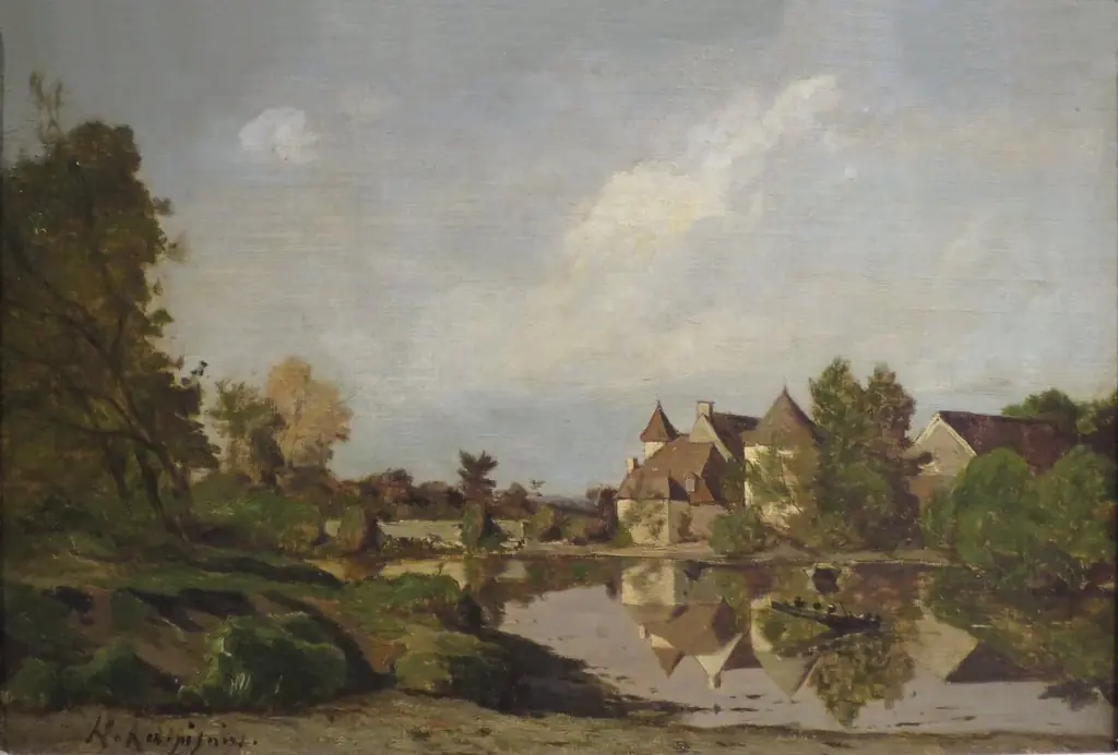 A Farmhouse, by Henri Harpignies