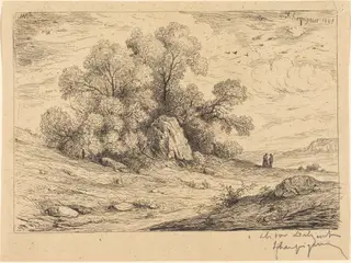 Bouquet d'arbres aux rochers (Stand of Trees with Rocks), by Henri Harpignies