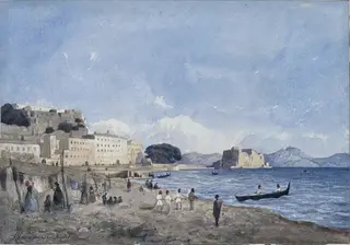 Fishermen along the Neapolitan Coast, by Henri Harpignies