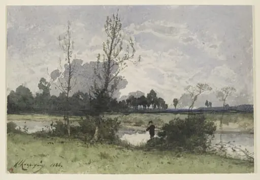 The fisherman, by Henri Harpignies