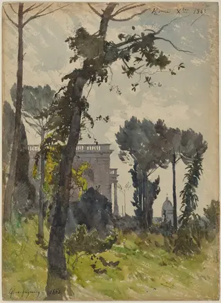 View of the Dome of Saint Peter's, Rome, by Henri Harpignies