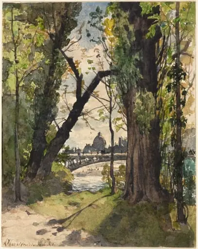 View of the Institut de France from the Foot of the Pont Royal, by Henri Harpignies