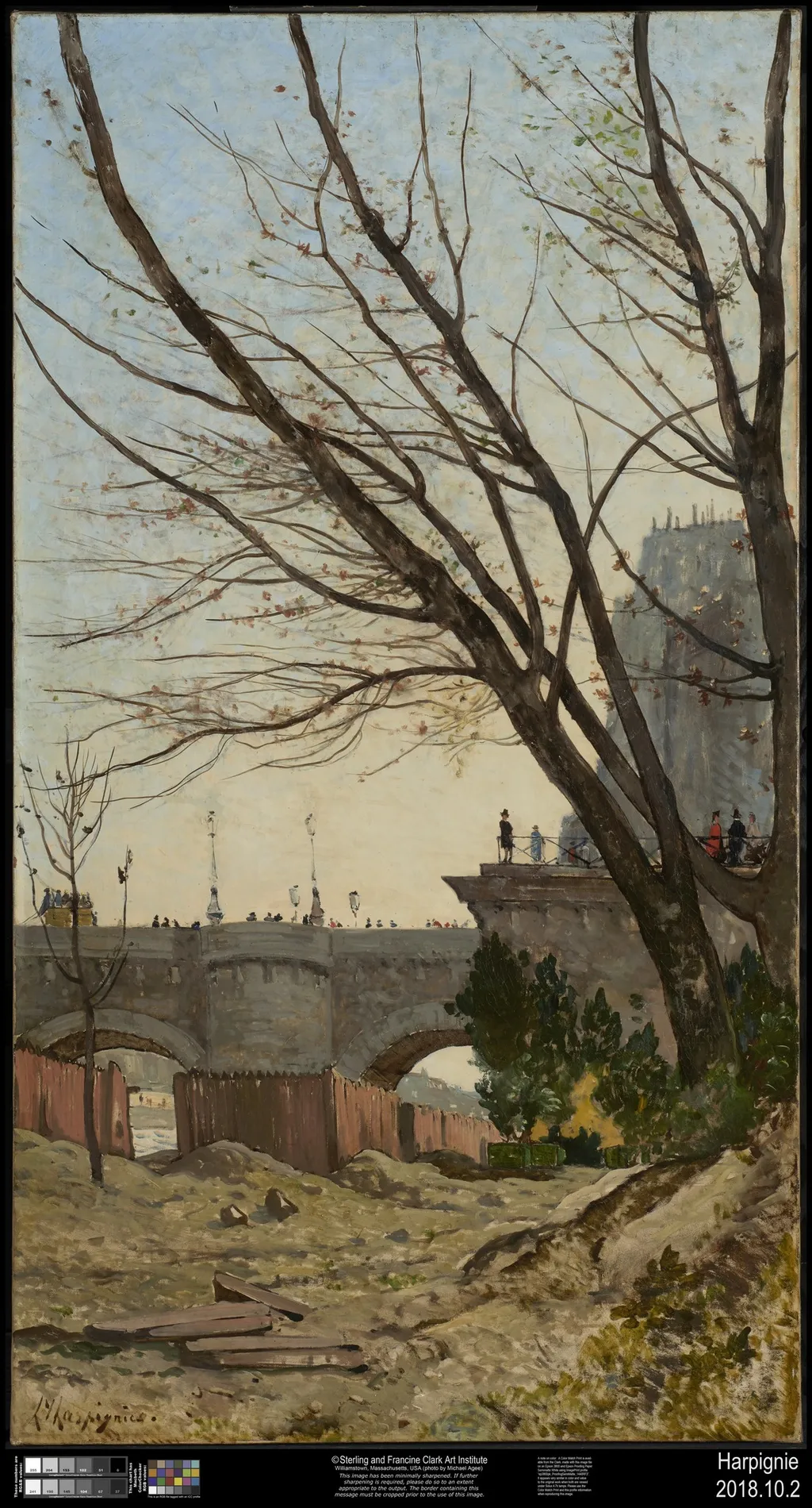 View of the Pont Neuf and of the Western Point of the Île de la Cité from the Banks of the Seine, by Henri Harpignies, oil, 1870