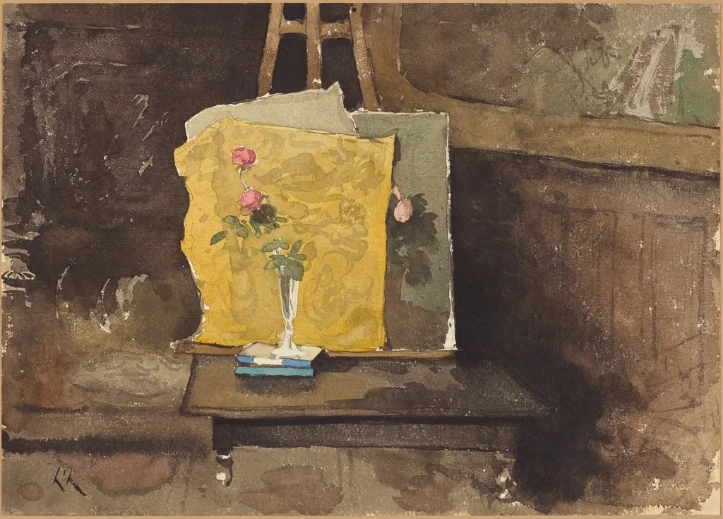 A Corner of a Studio, by Henri-Joseph Harpignies, watercolor, 1868