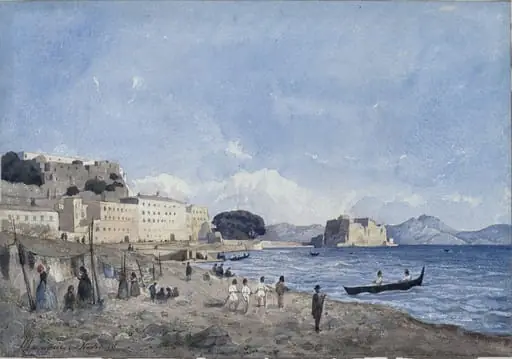 Fishermen along the Neapolitan Coast, by Henri-Joseph Harpignies