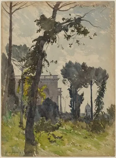 View of the Dome of Saint Peter's, Rome, by Henri-Joseph Harpignies