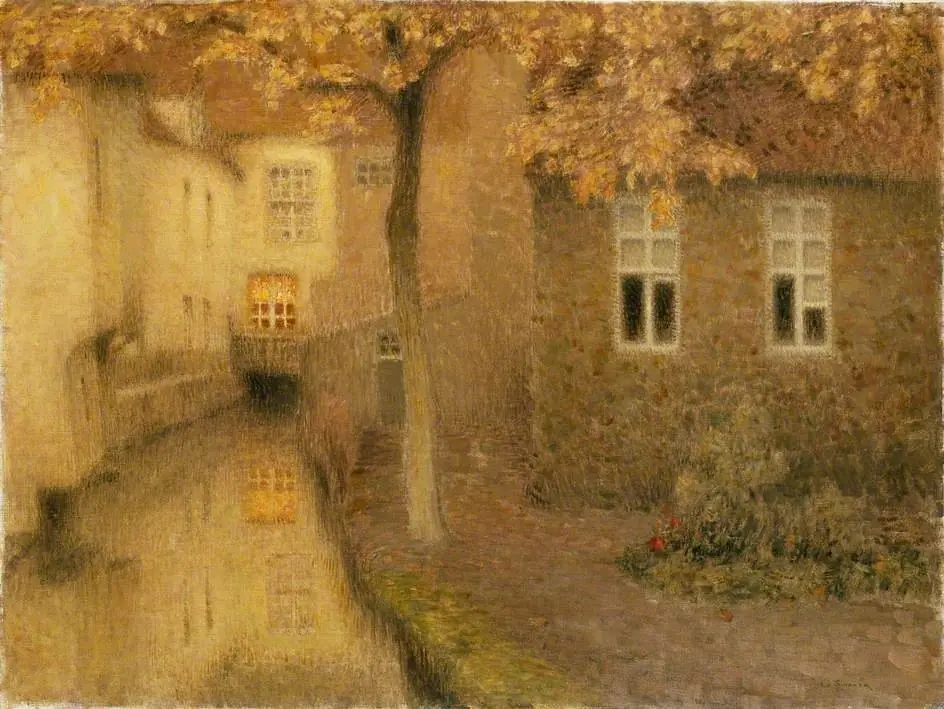 A Canal in Bruges at Dusk, by Henri Le Sidaner