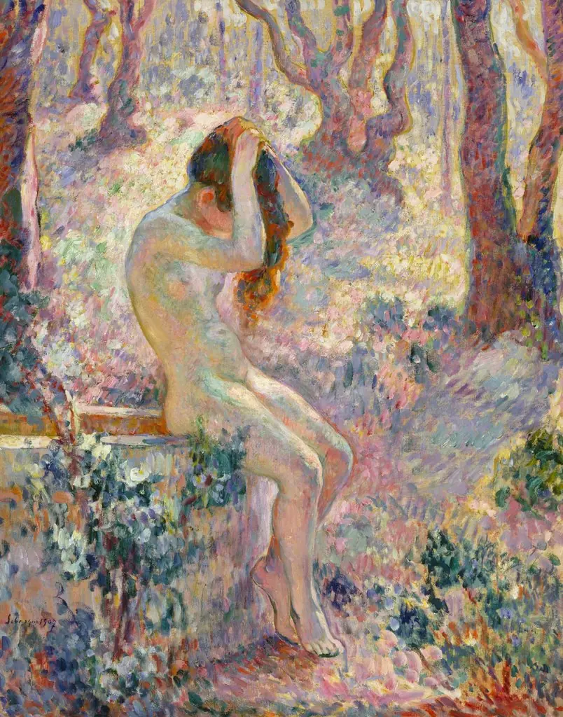 Young Nude Seated on the Edge of a Well, by Henri Lebasque