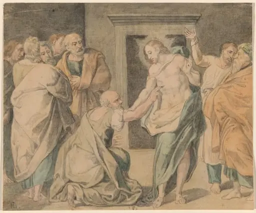 Christ with Doubting Thomas and the Apostles, by Henri Lehmann