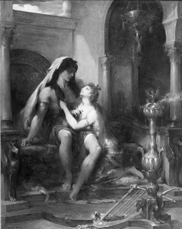 Samson and Delilah (Samson et Dalila), by Henri Leopold Levy, oil, 1900