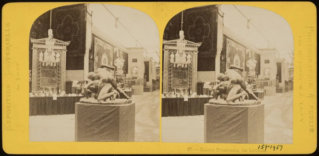 The Wrestlers, by Henri Leopold Levy, photographic, 1867